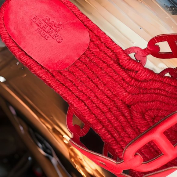 Hermes Ancone Espadrille Sandals EU 40 Most Expensive Leather Model - Picture 9 of 14